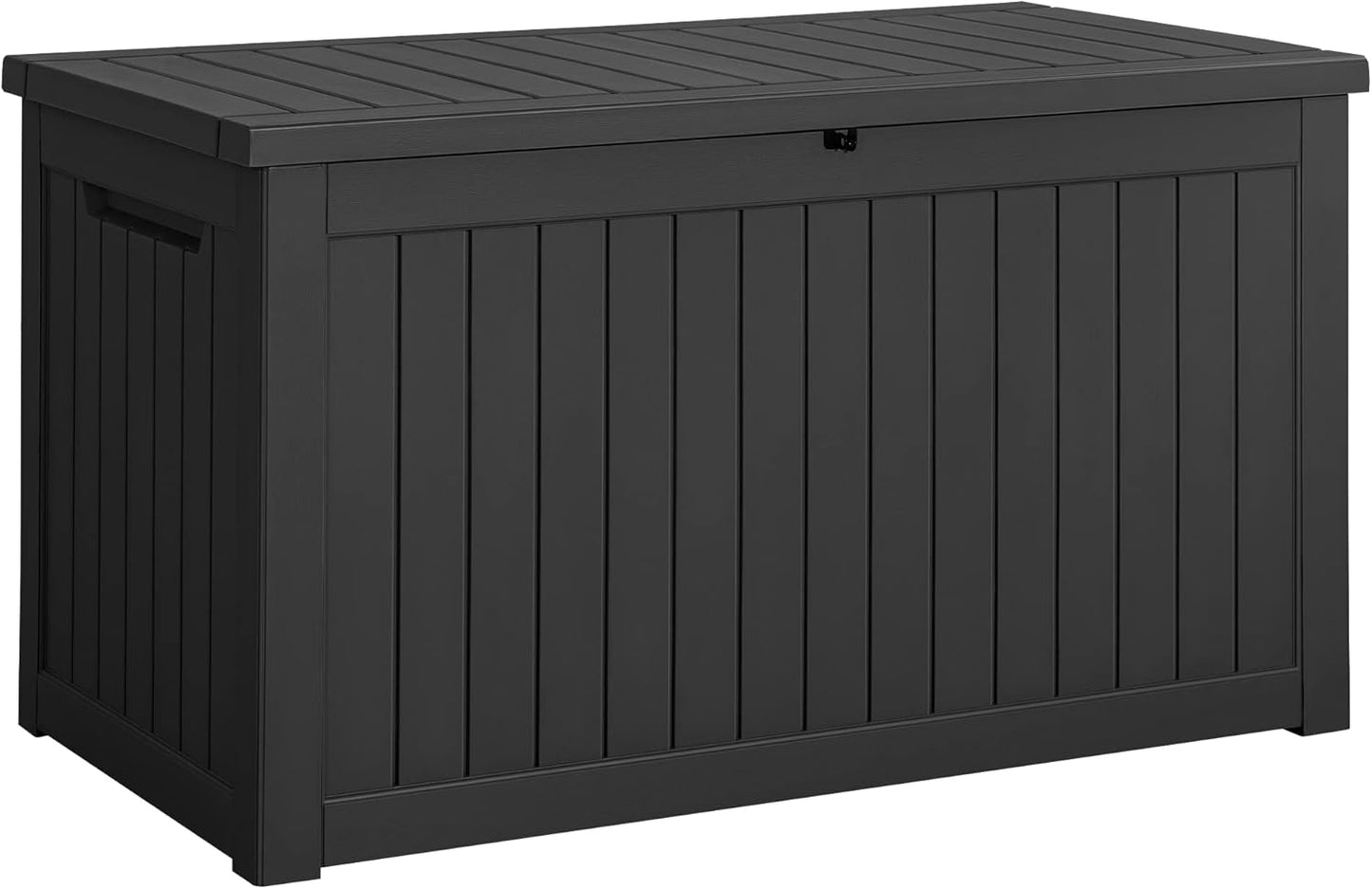 Devoko 100 Gallon Waterproof Large Resin Deck Box Outdoor Storage Box Indoor Lockable Storage Container with Cushion for Patio Furniture Garden Pool Cushions (Black)