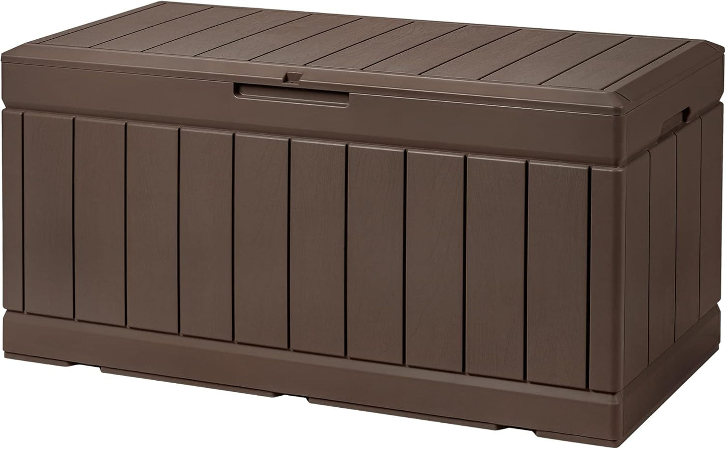 Devoko 100 Gallon Waterproof Large Resin Deck Box Outdoor Storage Box Indoor Lockable Storage Container with Cushion for Patio Furniture Garden Pool Cushions (Black)