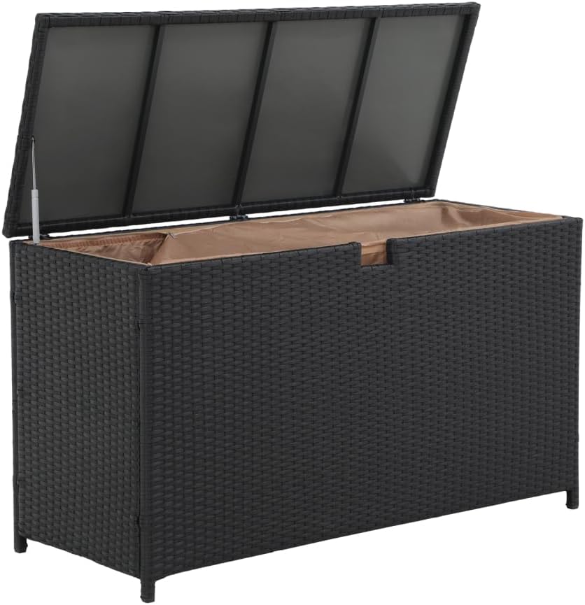 Super Patio Outdoor Patio Storage Box Waterproof, Wicker Storage Bin Deck Box for Cushions, Garden Tools, 88 Gallon, Gray