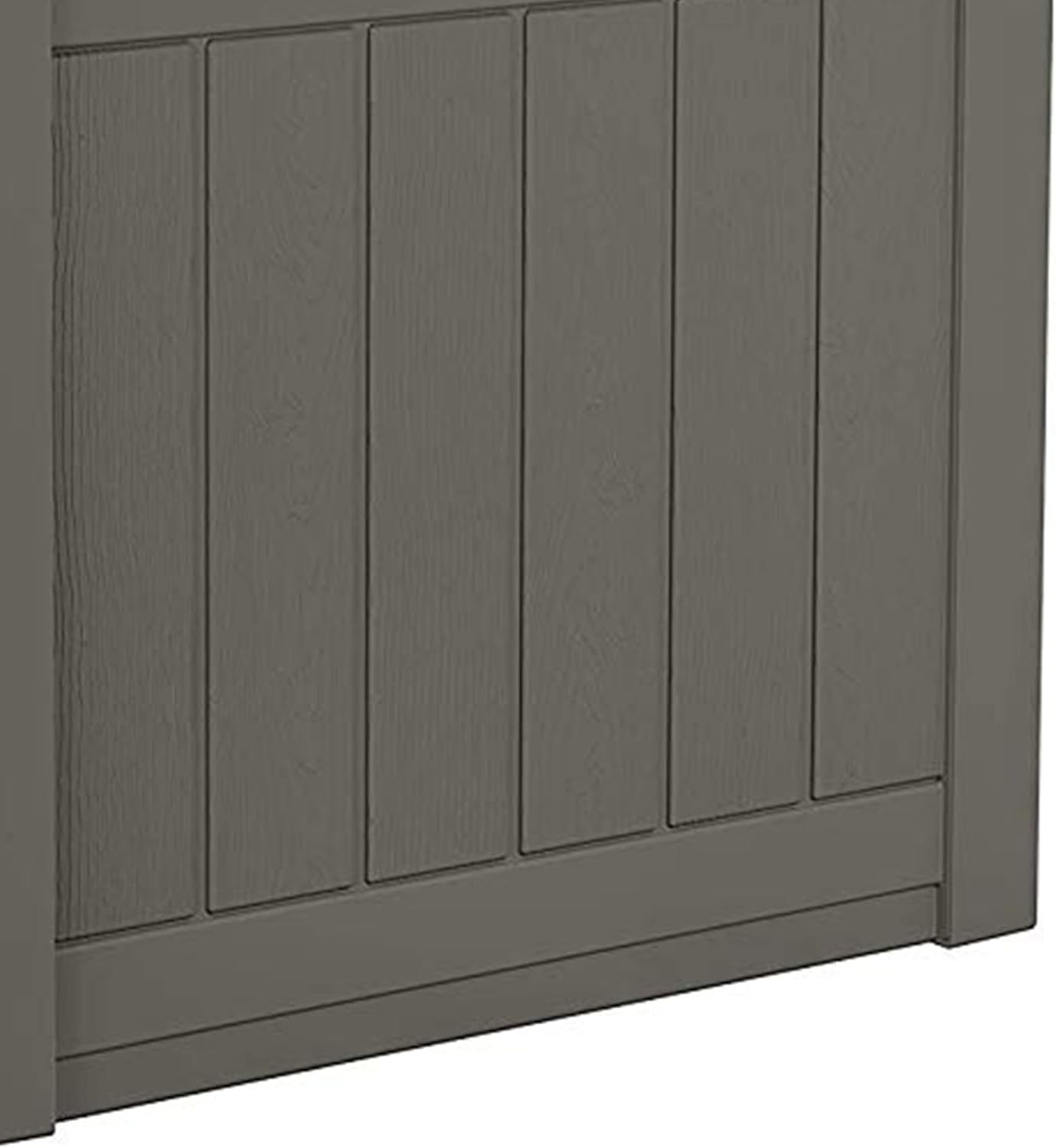 Suncast Outdoor Storage Box - 22 Gallon Stone Gray Resin Outdoor Deck Box with Seat, Weatherproof Patio Storage Bin Container for Keeping Cushions, Tools, & Towels for Pool, Yard, & Garden