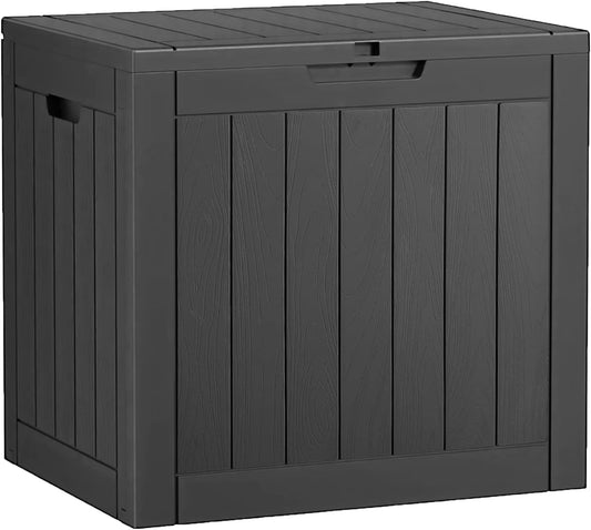 Outdoor Storage Box, Resin Deck Boxes Outdoor Waterproof For Patio Furniture, Garden Tools, Pool Supplies, Durable And UV Resistant, Lockable (31 Gallon, Black)