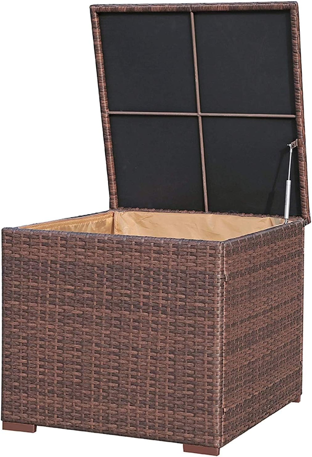 Super Patio Outdoor Patio Storage Box Waterproof, Wicker Storage Bin Deck Box for Cushions, Garden Tools, 88 Gallon, Gray