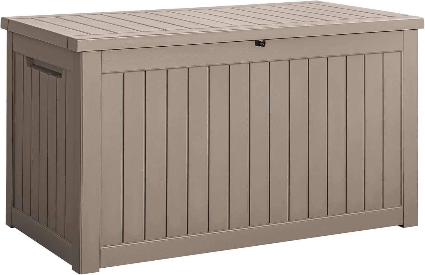 Devoko 100 Gallon Waterproof Large Resin Deck Box Outdoor Storage Box Indoor Lockable Storage Container with Cushion for Patio Furniture Garden Pool Cushions (Black)