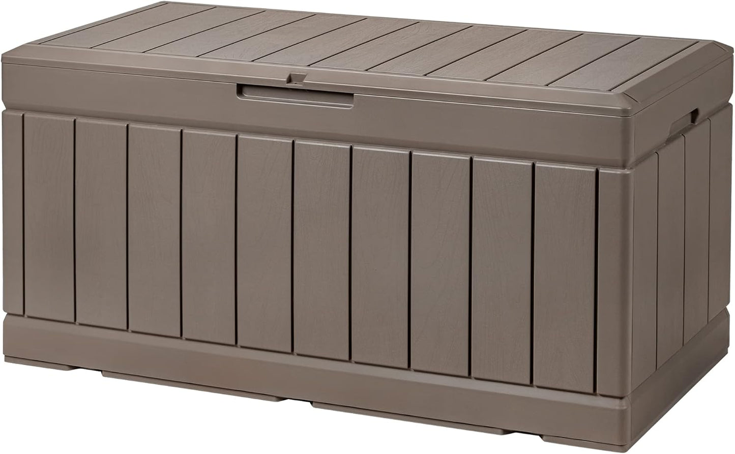 Devoko 100 Gallon Waterproof Large Resin Deck Box Outdoor Storage Box Indoor Lockable Storage Container with Cushion for Patio Furniture Garden Pool Cushions (Black)