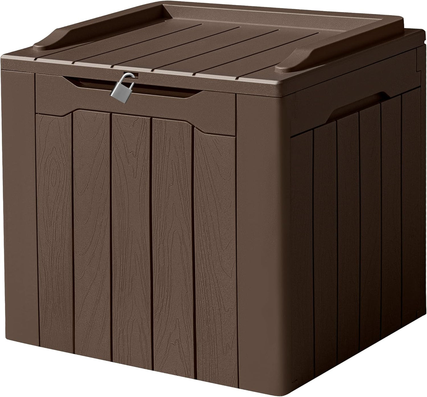Devoko 100 Gallon Waterproof Large Resin Deck Box Outdoor Storage Box Indoor Lockable Storage Container with Cushion for Patio Furniture Garden Pool Cushions (Black)