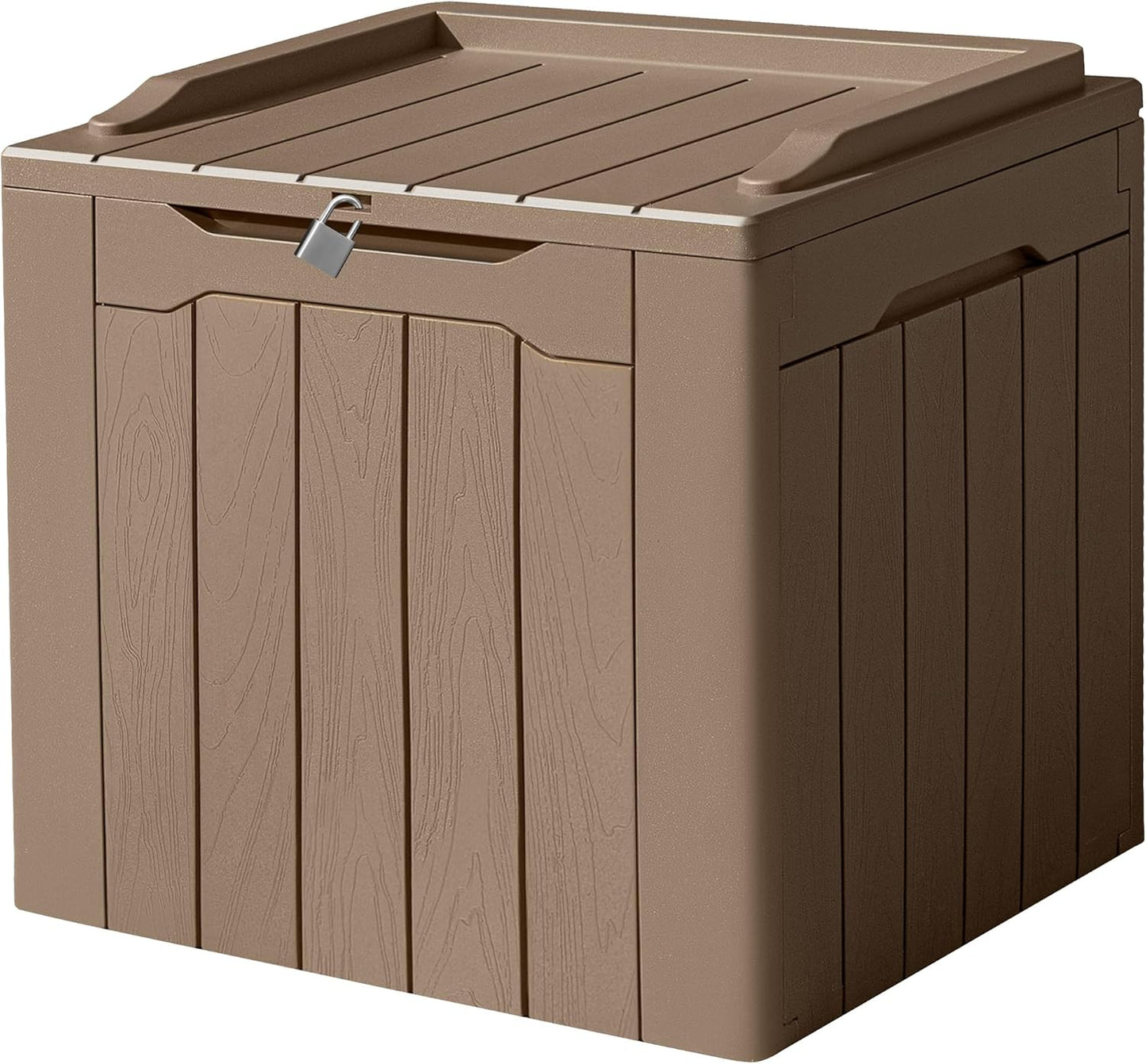Devoko 100 Gallon Waterproof Large Resin Deck Box Outdoor Storage Box Indoor Lockable Storage Container with Cushion for Patio Furniture Garden Pool Cushions (Black)