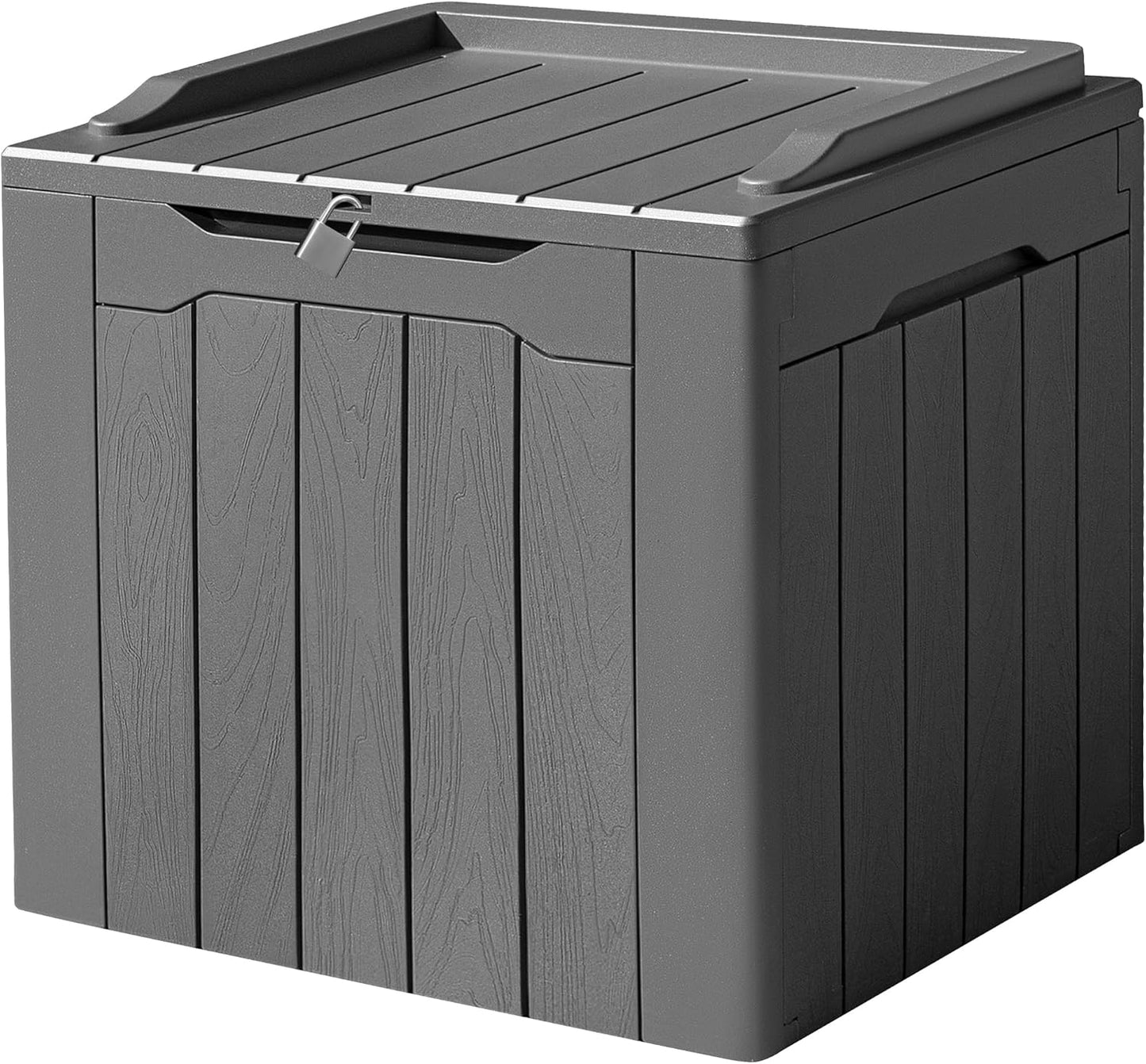 Devoko 100 Gallon Waterproof Large Resin Deck Box Outdoor Storage Box Indoor Lockable Storage Container with Cushion for Patio Furniture Garden Pool Cushions (Black)